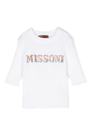 maglia in cotone bianco MISSONI KIDS | MU9A41X0007100MC